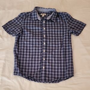 Cherokee Navy Checkered Casual Button Up Shirt. Size Large 12/14